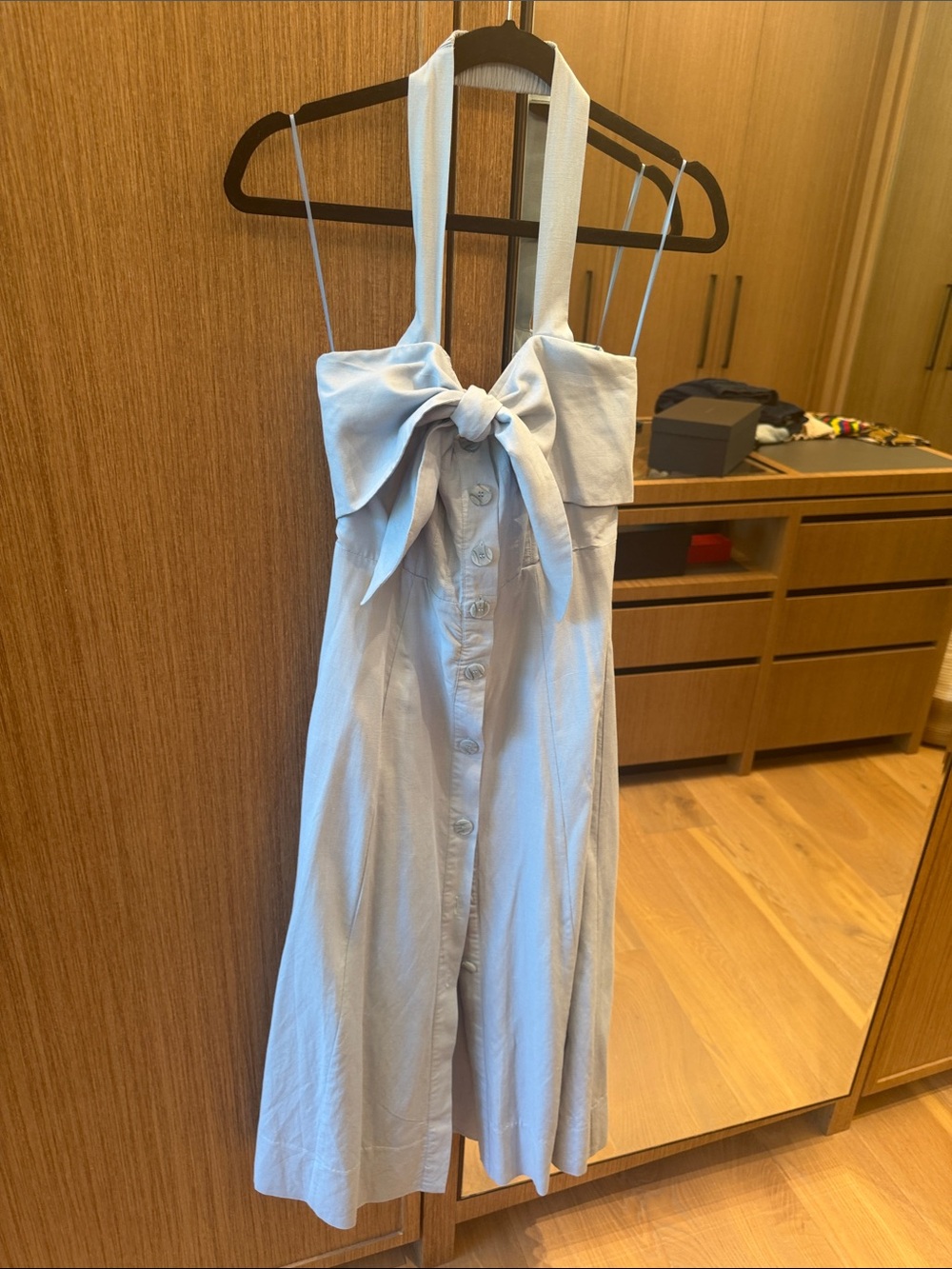 ASTR Light Blue Tie-Front dress
